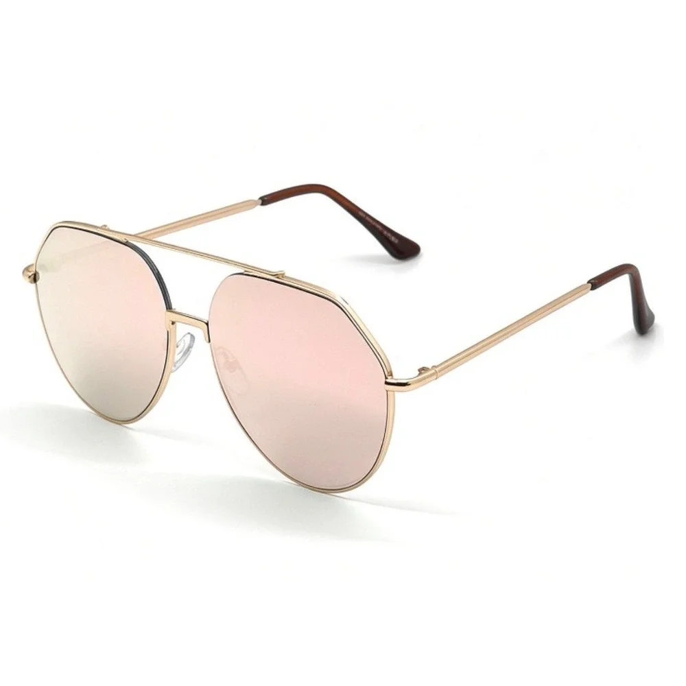Sunglasses, Fashion Sunglasses Vintage Metal Pink Mirror Lens Glasses Women 2026